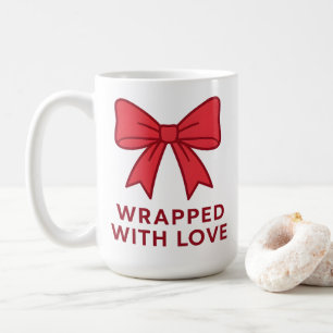 Caneca De Café Laço Rosa Envolvido Com Amor Estética Coquete