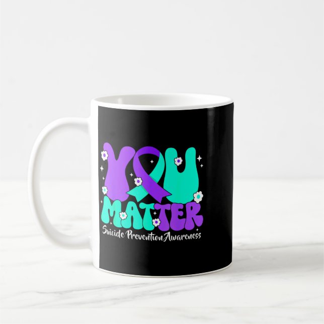 Caneca De Café Laço Roxo Azul Claro de Conscientização sobre Prev (Esquerda)