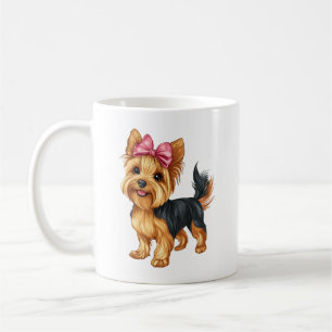 Caneca De Café Laço Sedutor Yorkshire Terrier Cadela Yorkie Mãe G
