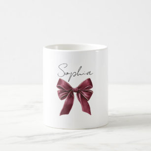 Caneca De Café Laço Vermelho Borgonha