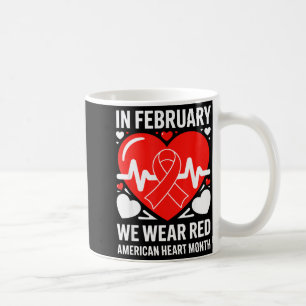 Caneca De Café Laço Vermelho do Mês de Conscientização sobre Doen