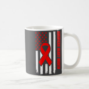 Caneca De Café Laço Vermelho do Mês de Conscientização sobre Doen