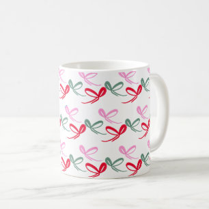 Caneca De Café Laços de Natal Fofos Coloridos