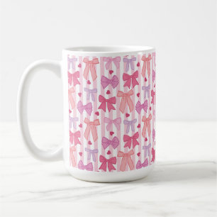 Caneca De Café Laços e Listras Pastel Femininos