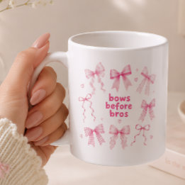 Caneca De Café Laços Engraçados Antes dos Bros Presente Fofo Rosa
