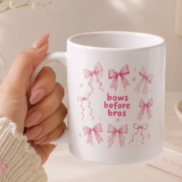 Caneca De Café Laços Engraçados Antes dos Bros Presente Fofo Rosa