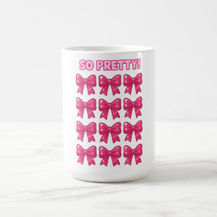 Caneca De Café Laços Rosa Tão Bonitos Estética Coquete Feminina