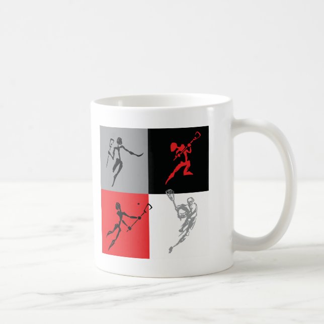 Caneca De Café Lacrosse abstrato (Direita)