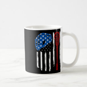 Caneca De Café Lacrosse American Vintage Flag Lax Helmet Stick 4t