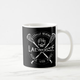 Caneca De Café Lacrosse Batendo Legalmente Em Pessoas Com Sticks