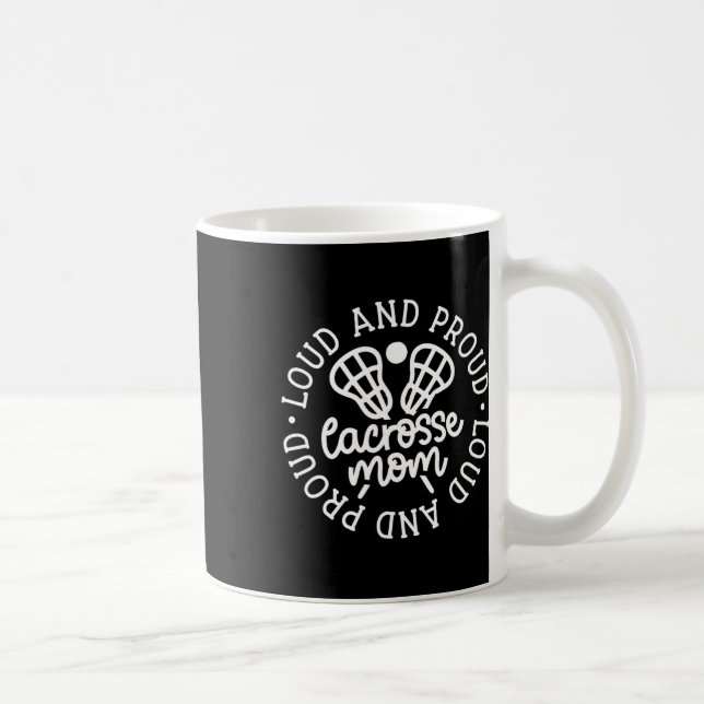 Caneca De Café Lacrosse Louca E Orgulhosa Mãe Engraçada (Direita)
