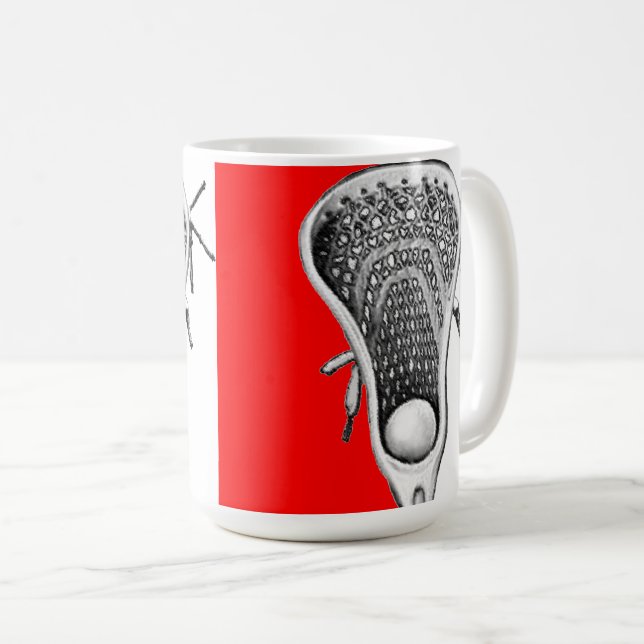 Caneca De Café Lacrosse Novelty Gift Coffee Mug (Frente Esquerda)