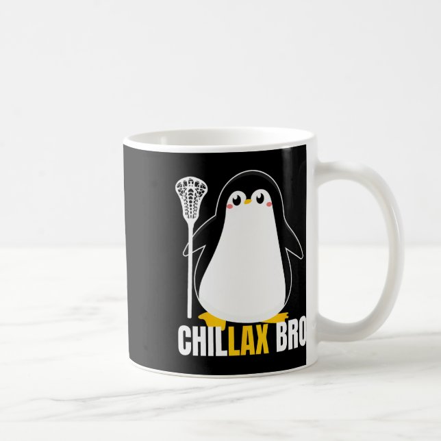 Caneca De Café Lacrosse Penguin Funny Lax Team Lacrosse Natal (Direita)