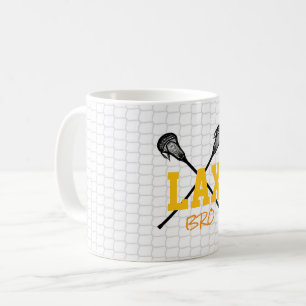 Caneca De Café Lacrosse Sticks LAX BRO Team Cores de esportes e d