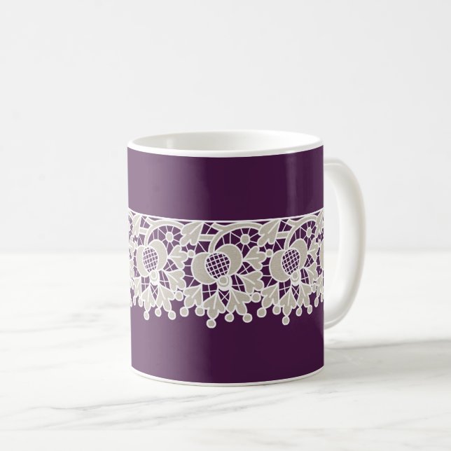Caneca De Café Lacy Purple Coffee Mug (Frente Esquerda)
