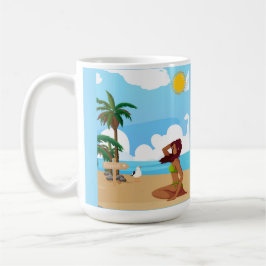 Caneca De Café ladie na praia