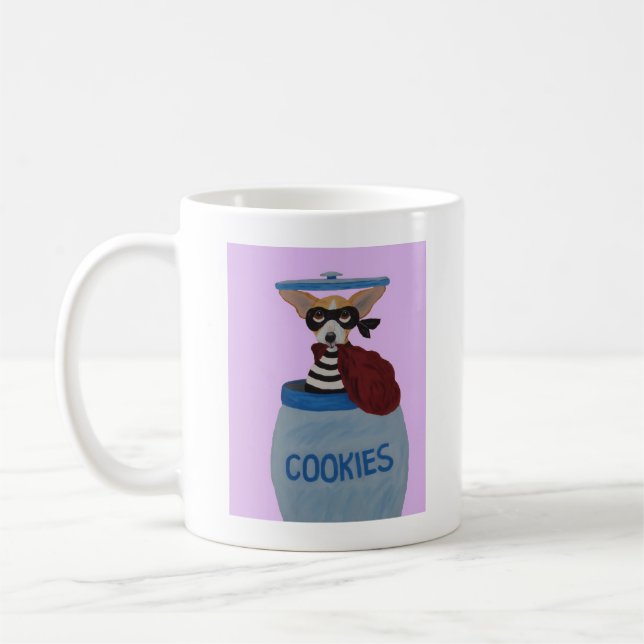 Caneca De Café Ladra de Biscoitos Chihuahua (Esquerda)