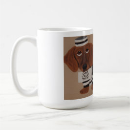 Caneca De Café Ladra de Petiscos Dachshund Presidiária