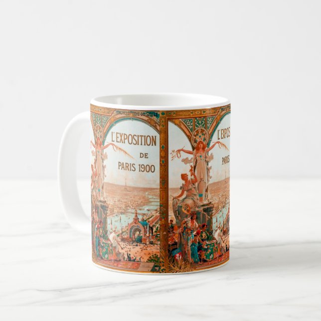 Caneca De Café Ladra Époque - Paris exibição universal 1900 (Frente Esquerda)