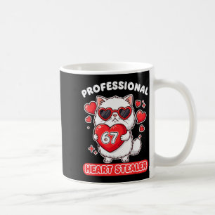 Caneca De Café Ladrão Profissional de Corações 67 Meme 6 7 Gato R