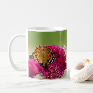Caneca De Café Lady Butterfly Pintada