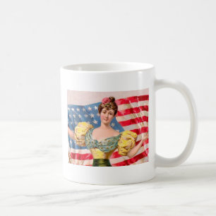 Caneca De Café Lady Liberty American Flag