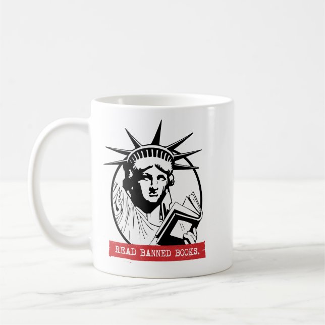 Caneca De Café Lady Liberty Lê Livros Banidos (Esquerda)