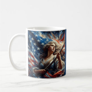 Caneca De Café Lady Of Liberty - Arte Patriotismo