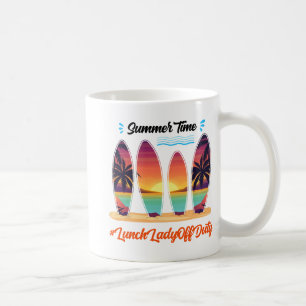 Caneca De Café Lady Off Duty Summer Time Fim Do Ano Escolar