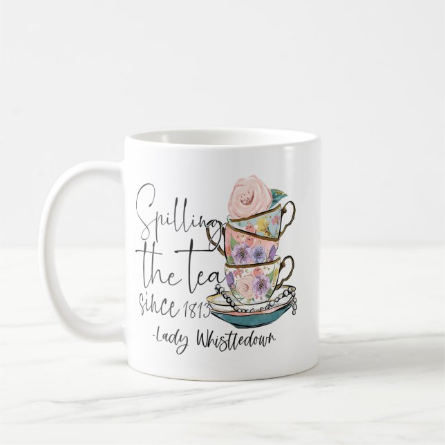 Caneca De Café Lady Whistledown Esmagando O Chá Desde 1813 (Esquerda)