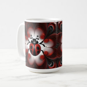 Caneca De Café Ladybird Fractal Art Design,