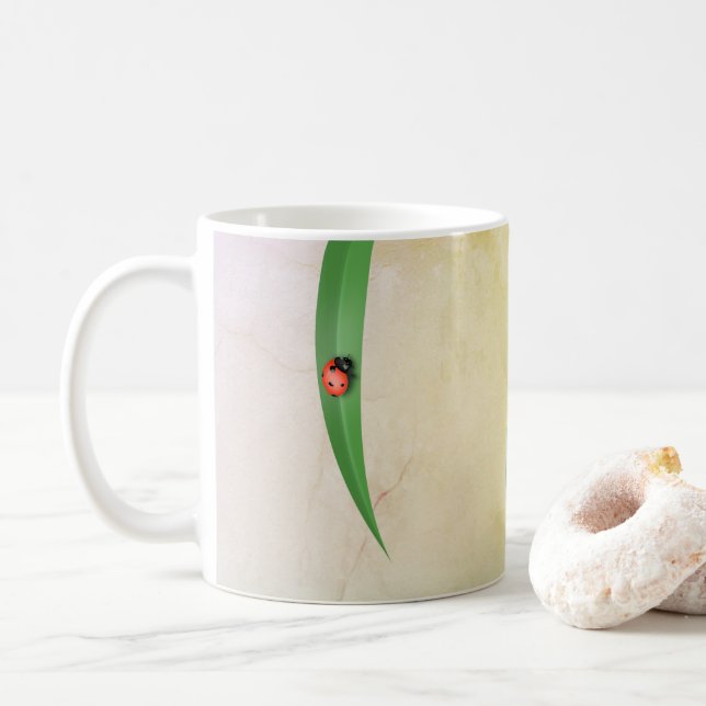 Caneca De Café Ladybug Leaf (Com Donut)