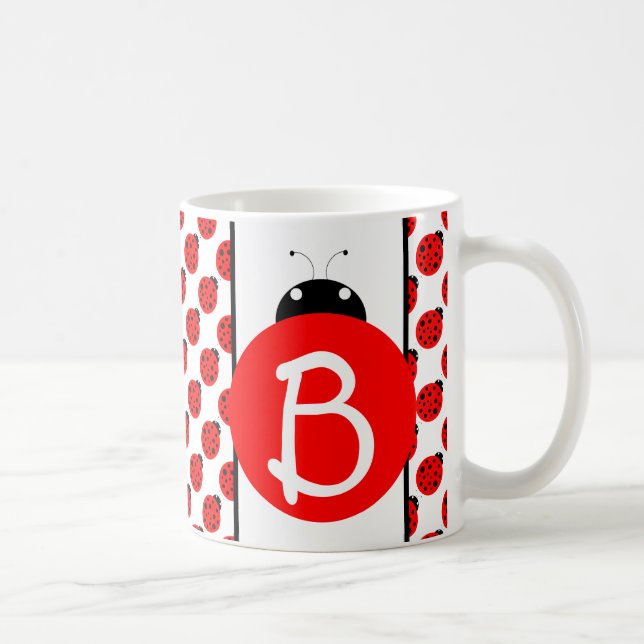 Caneca De Café Ladybug Monograma (Direita)