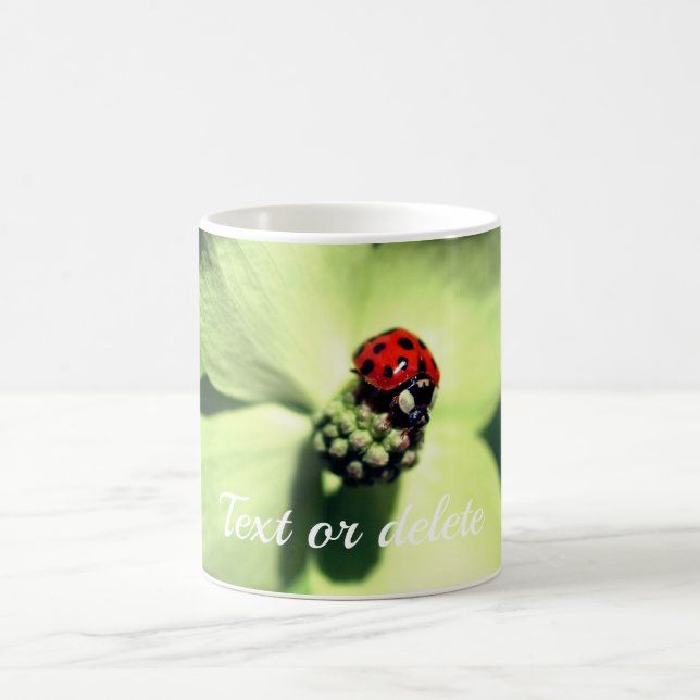 Caneca De Café Ladybug Na Flor Dogwood Personalizado (Centro)