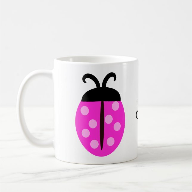 Caneca De Café Ladybug Rosa (Esquerda)