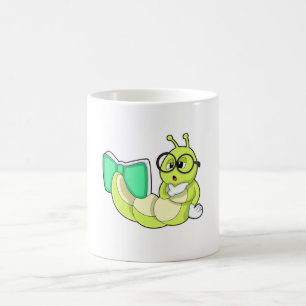 Caneca De Café Lagarta com Livro