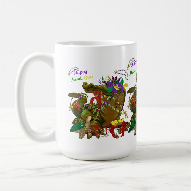 Caneca De Café Lagarto do Mardi Gras (Esquerda)