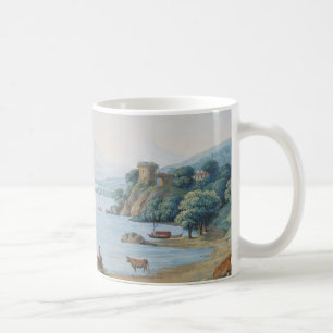 Caneca De Café Lago Annecy com o castelo por Carl Ludwig Hackert