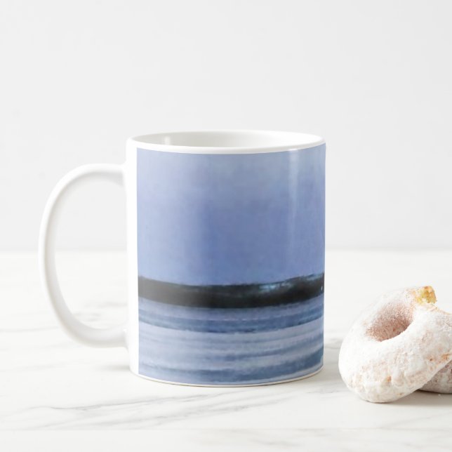 Caneca De Café Lago congelado Abstrato (Com Donut)