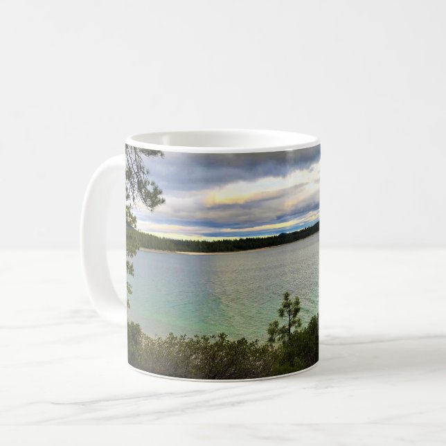 Caneca De Café Lago Crescent, Oregon (Frente Esquerda)