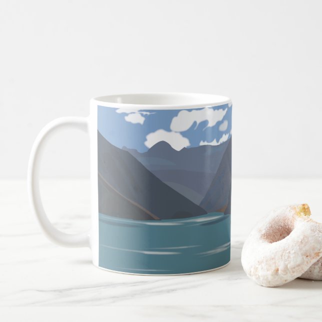 Caneca De Café Lago das Montanhas do Chile (Com Donut)