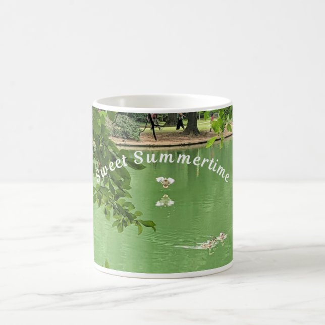 Caneca De Café Lago de verão e patos (Centro)