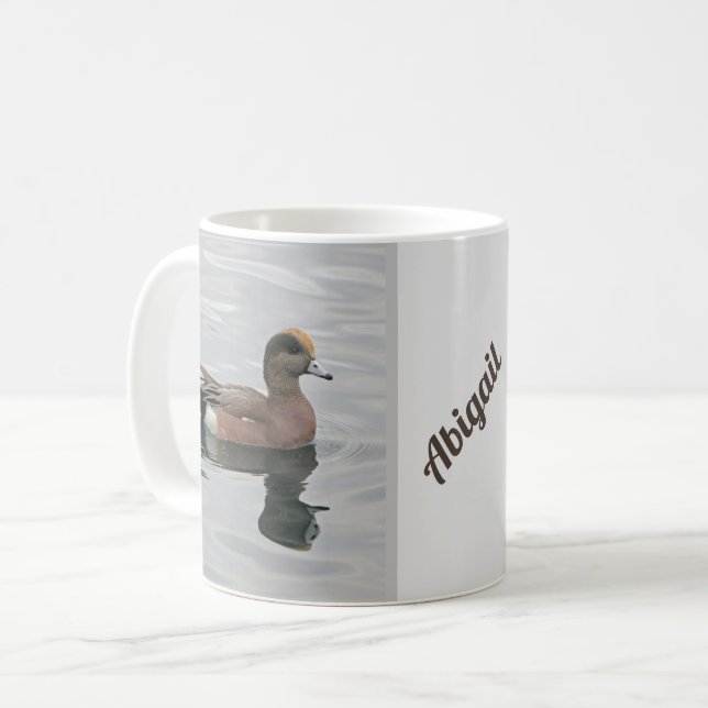 Caneca De Café Lago Duck Calm Wigeon Water Brown Lakeside (Frente Esquerda)