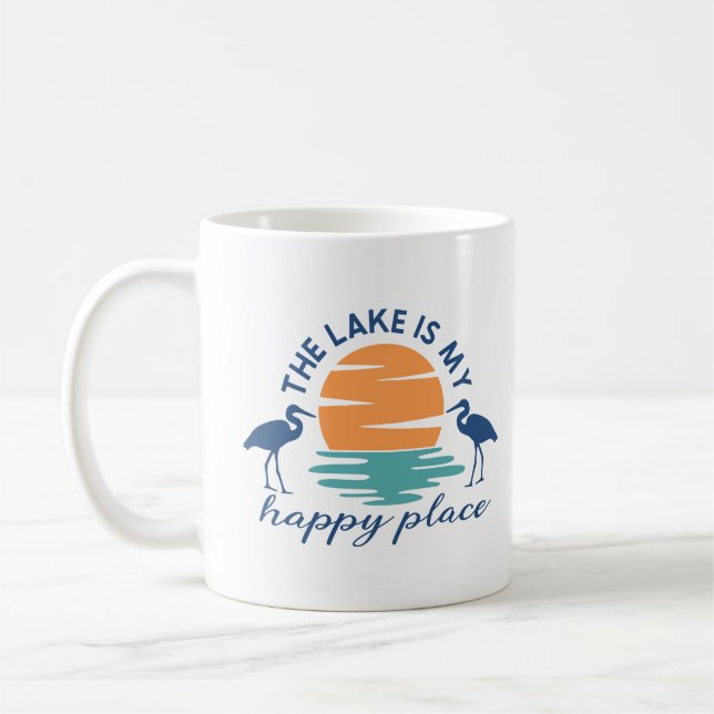 Caneca De Café Lago É Meu Lugar Feliz Verão (Esquerda)
