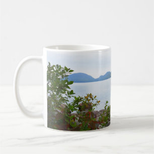 Caneca De Café Lago Eagle e Folhas Vermelhas do Mapeador