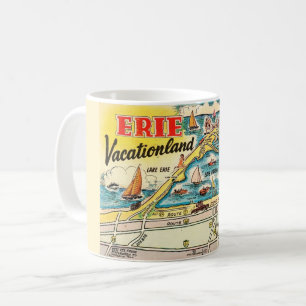 Caneca De Café Lago Erie Map Mug