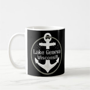 Caneca De Café Lago Genebra Wisconsin Âncora Náutica