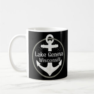 Caneca De Café Lago Genebra Wisconsin Âncora Náutica