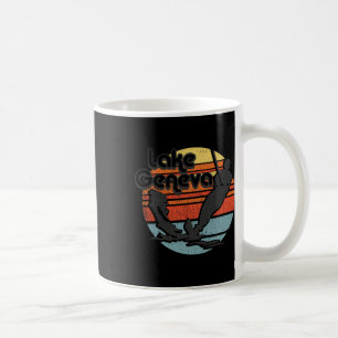Caneca De Café Lago Genebra Wisconsin Esqui Aquático Retro Vintag