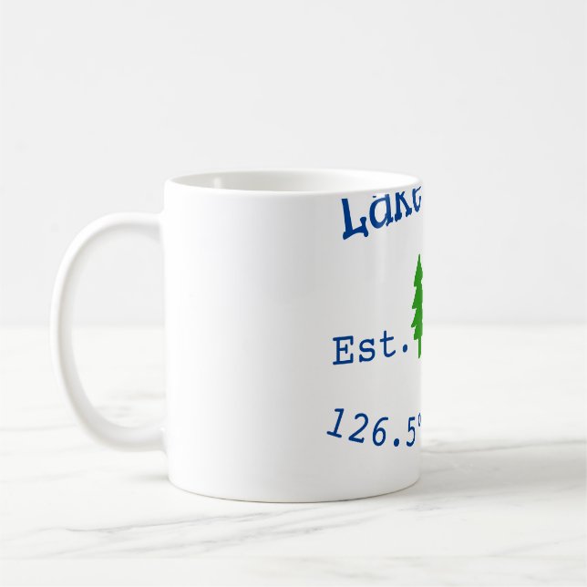 Caneca De Café Lago House ets. Data ano em que as coordenadas per (Esquerda)